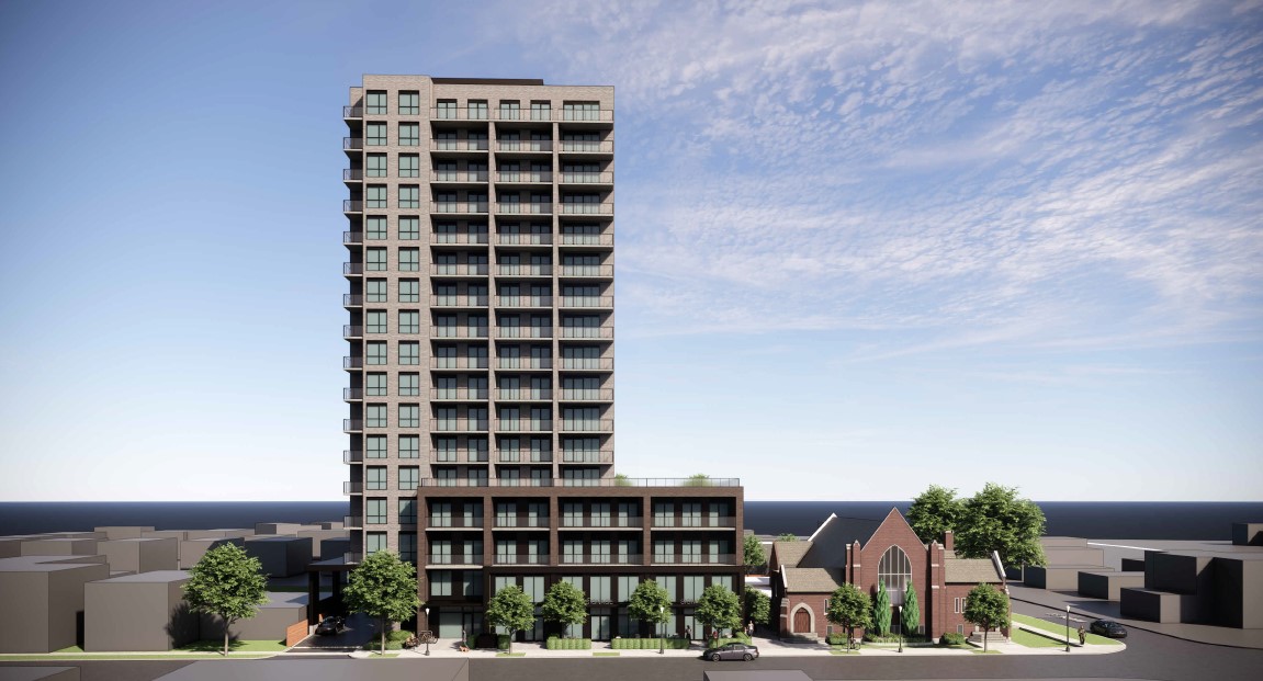 Rendering of Proposed Building from Hunter Street E