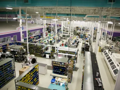 aerial view of a factory