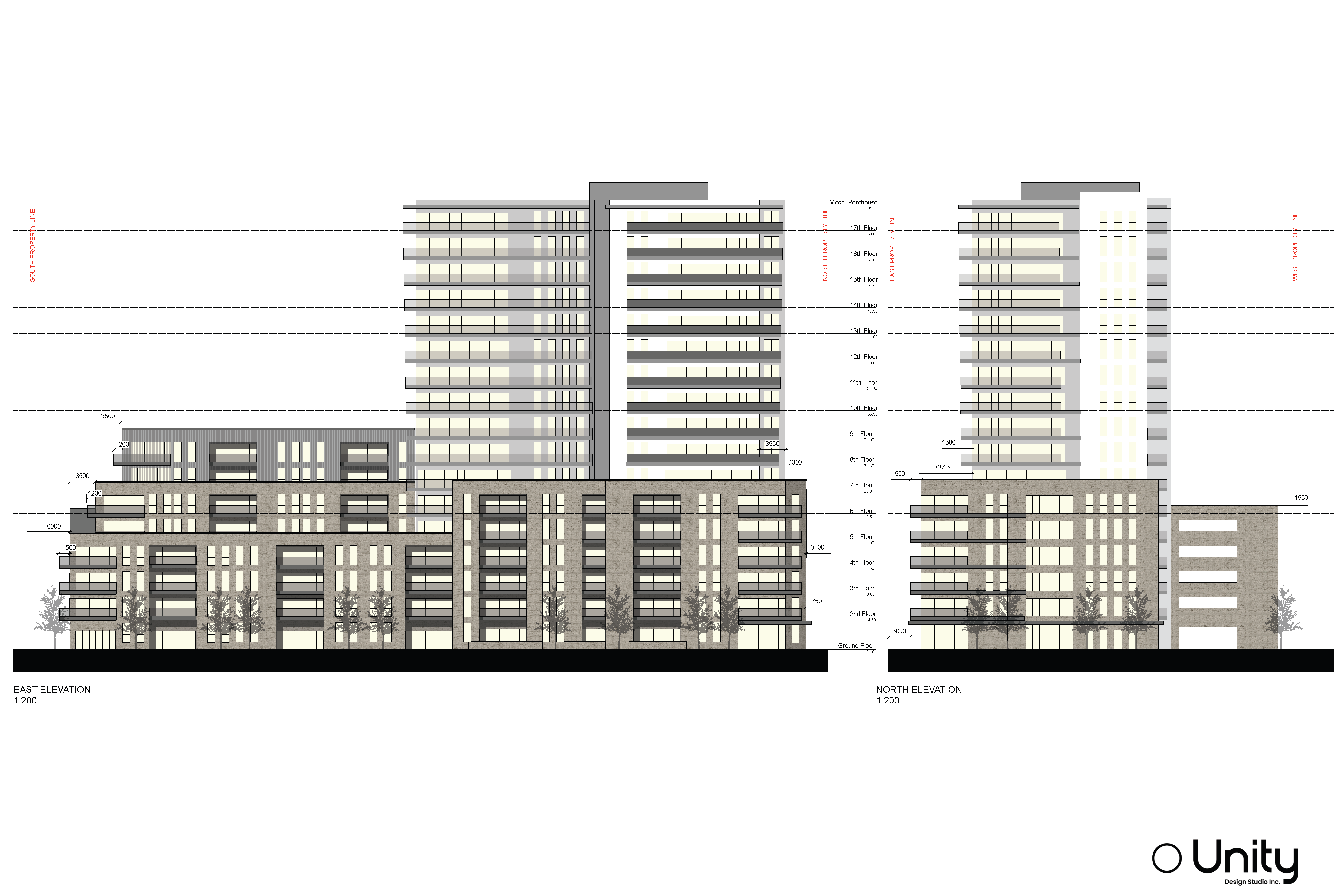 East and North Elevations