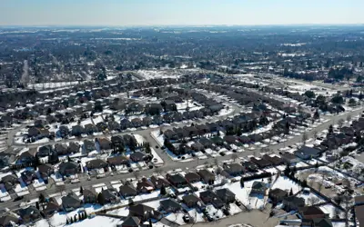 Aerial view of north end subdivision