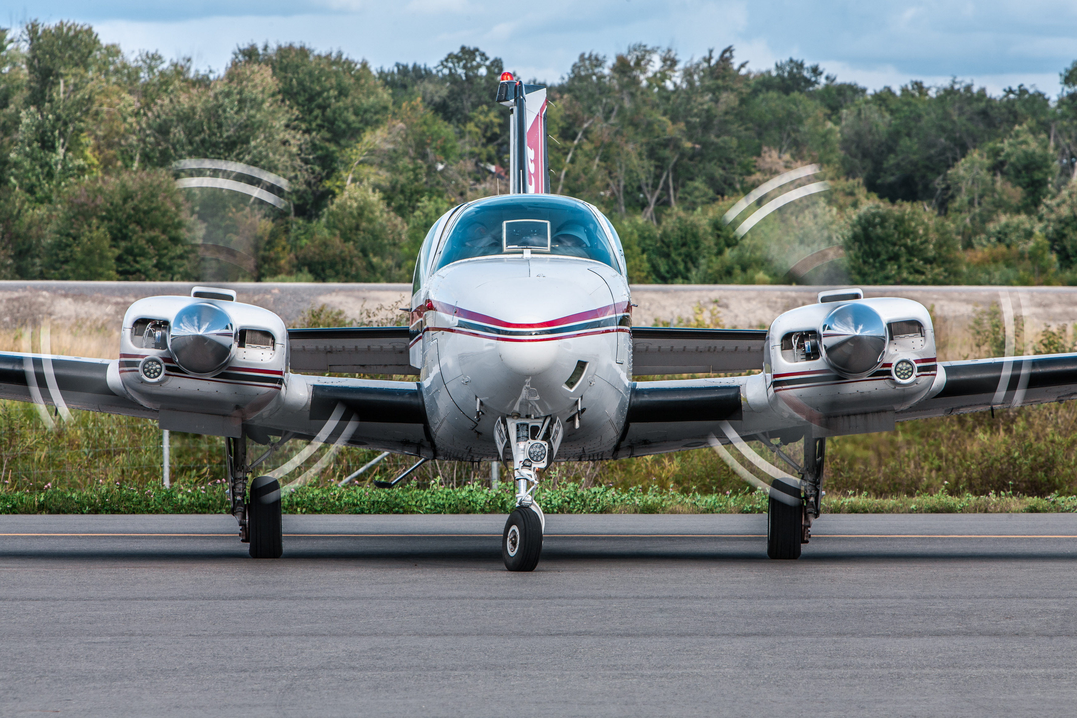 Small plan on runway