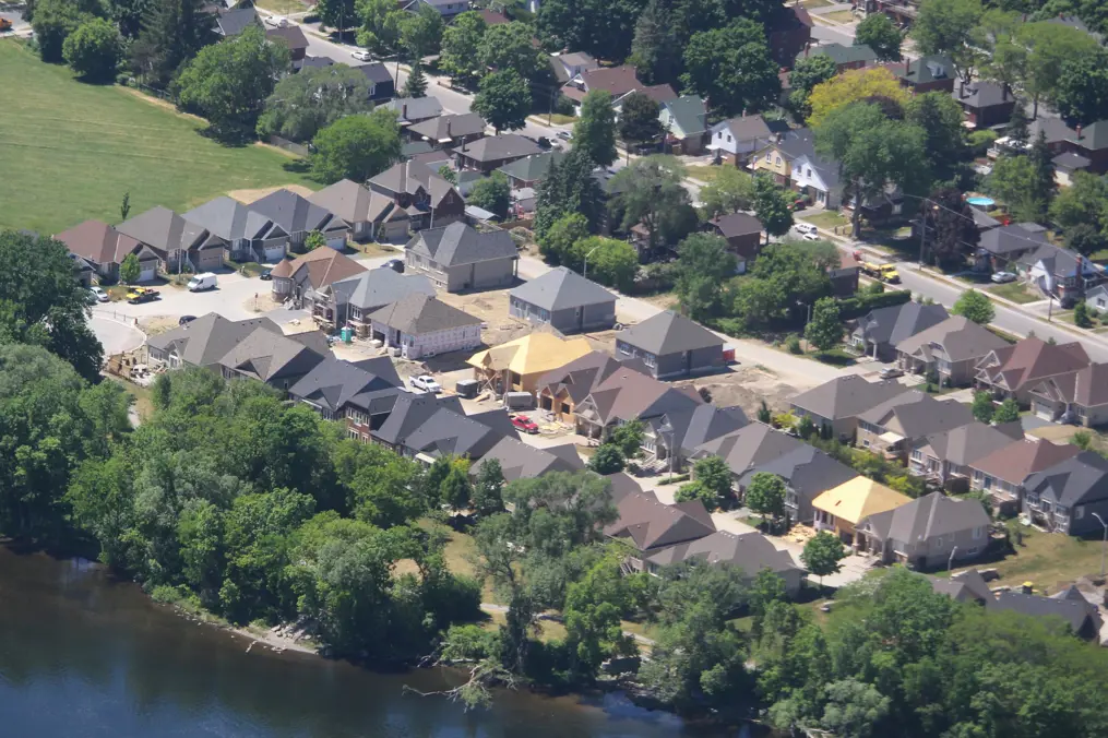 Aerial image of residential construction