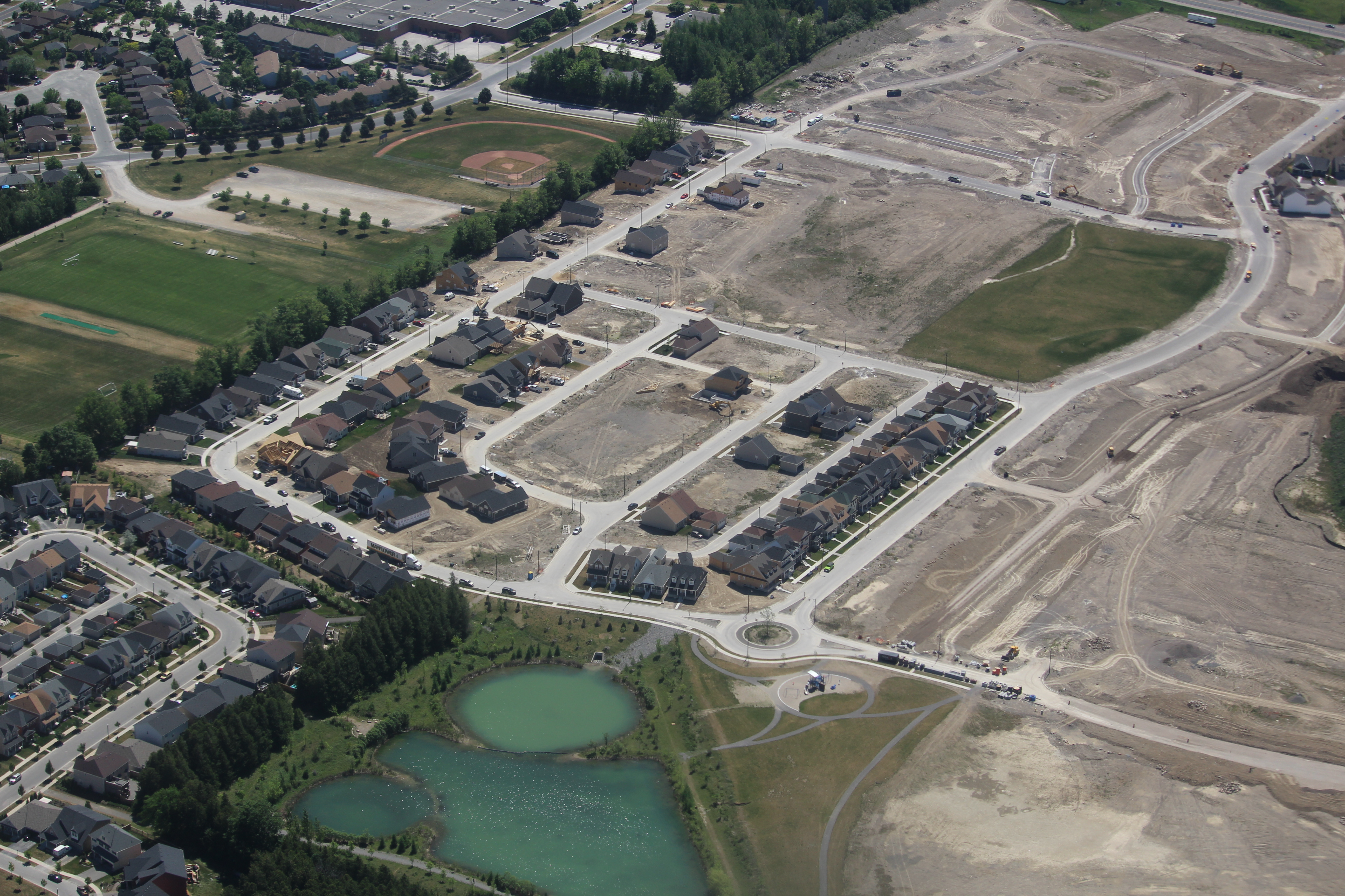 Aerial image of residential construction