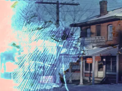 Still picture from the Winter Witcheries Roy Film showcasing water damage 