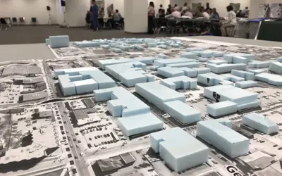 Community meeting with maps