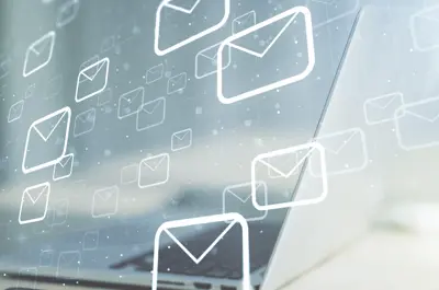computer screen image of envelope icons