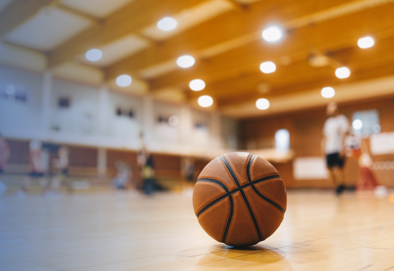 Basketball on a gym floor