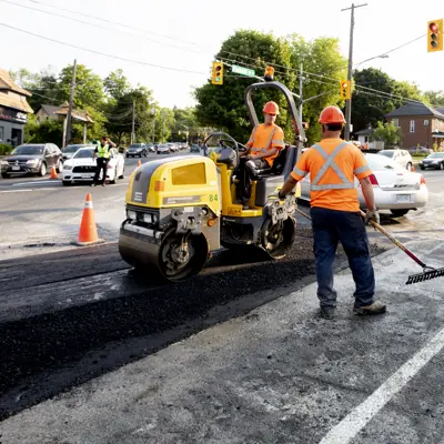 Construction workers on the job