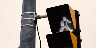 A crosswalk signal