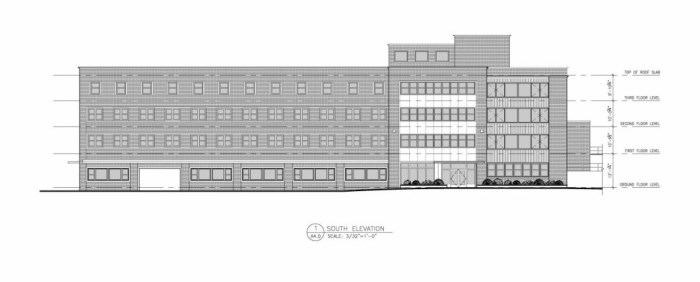 Elevation drawing of proposed facility